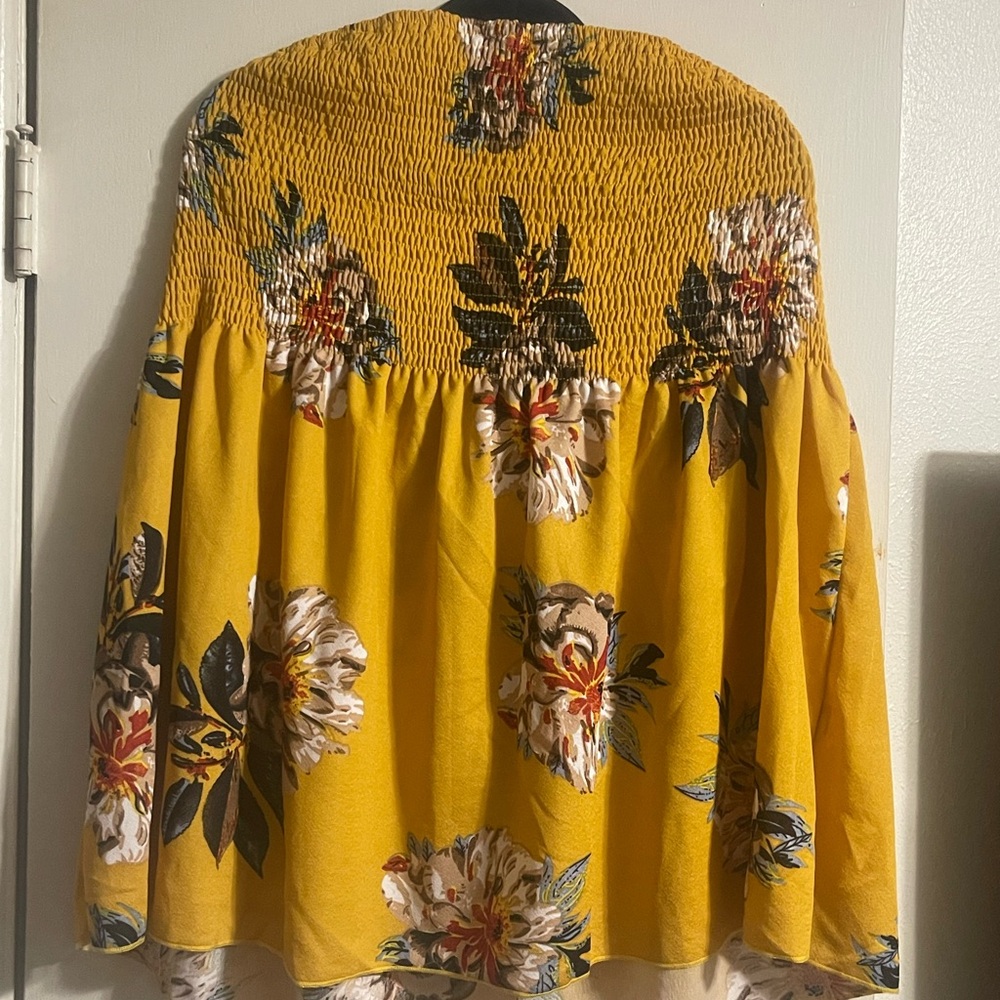 SHEIN Yellow and Red Floral Blouse